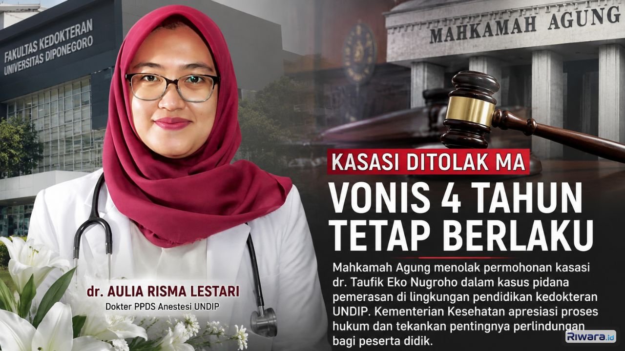 dr Aulia Risma Lestari mahasiswi PPDS Anestesi Universitas Diponegoro dalam sorotan kasus pemerasan dan perundungan usai Mahkamah Agung menolak kasasi terdakwa dr Taufik Eko Nugroho